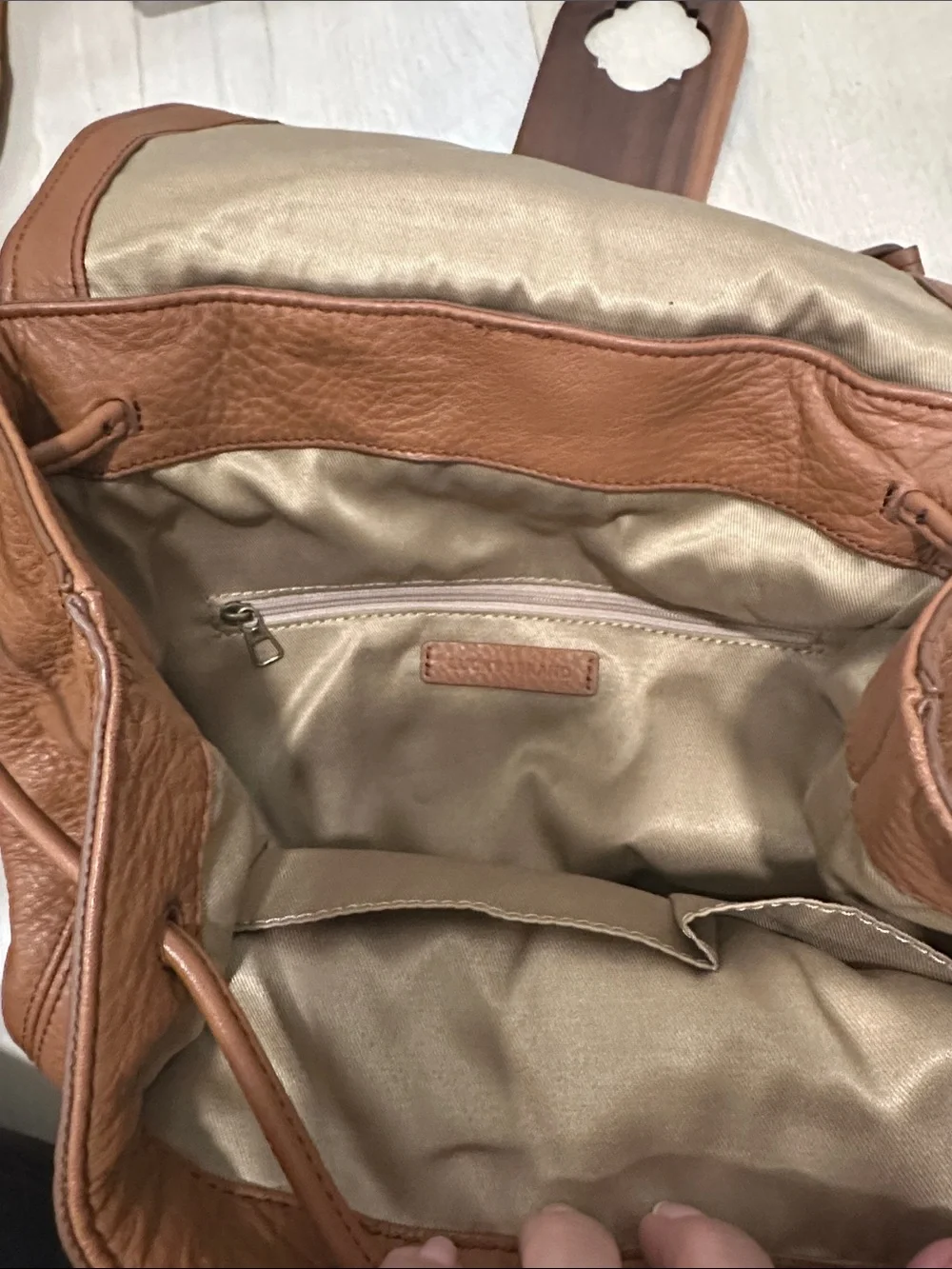 Lucky Brand Tan Leather Backpack